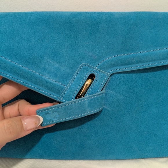 Ela Blue Clutch Bag Suede - Picture 3 of 8
